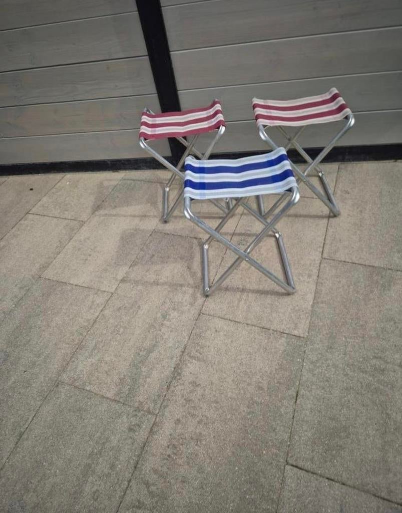3 Crespo opvouwbare campingkrukjes, Ophalen, Gebruikt, Campingstoel