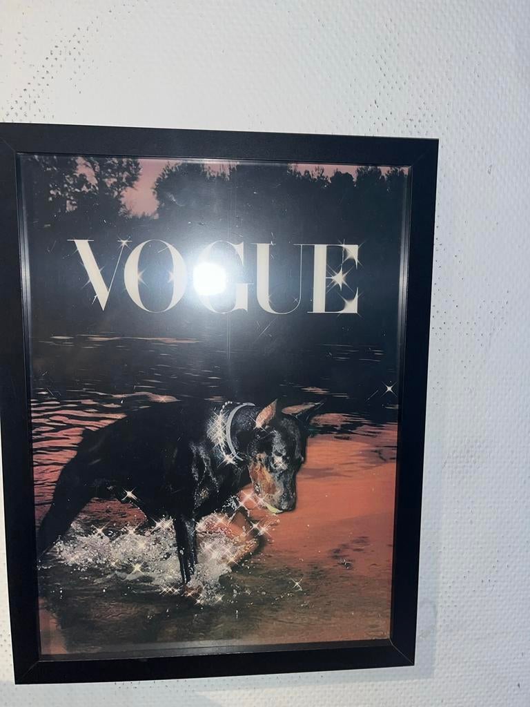 Vogue & Prada Dobermann Posters - Set van 2, Huis en Inrichting, Ophalen, Minder dan 50 cm, 50 tot 75 cm, Zo goed als nieuw
