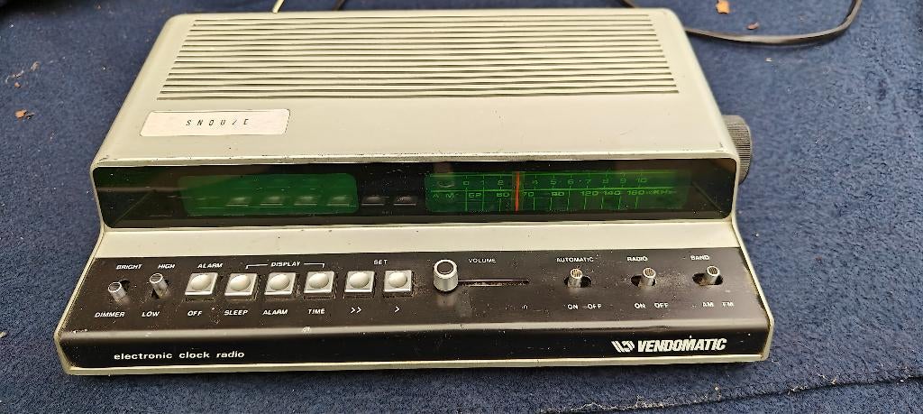 Vintage Vendomatic KR215 Klokradio - Retro V&D Klassieker, Ophalen of Verzenden, Gebruikt, Overige typen