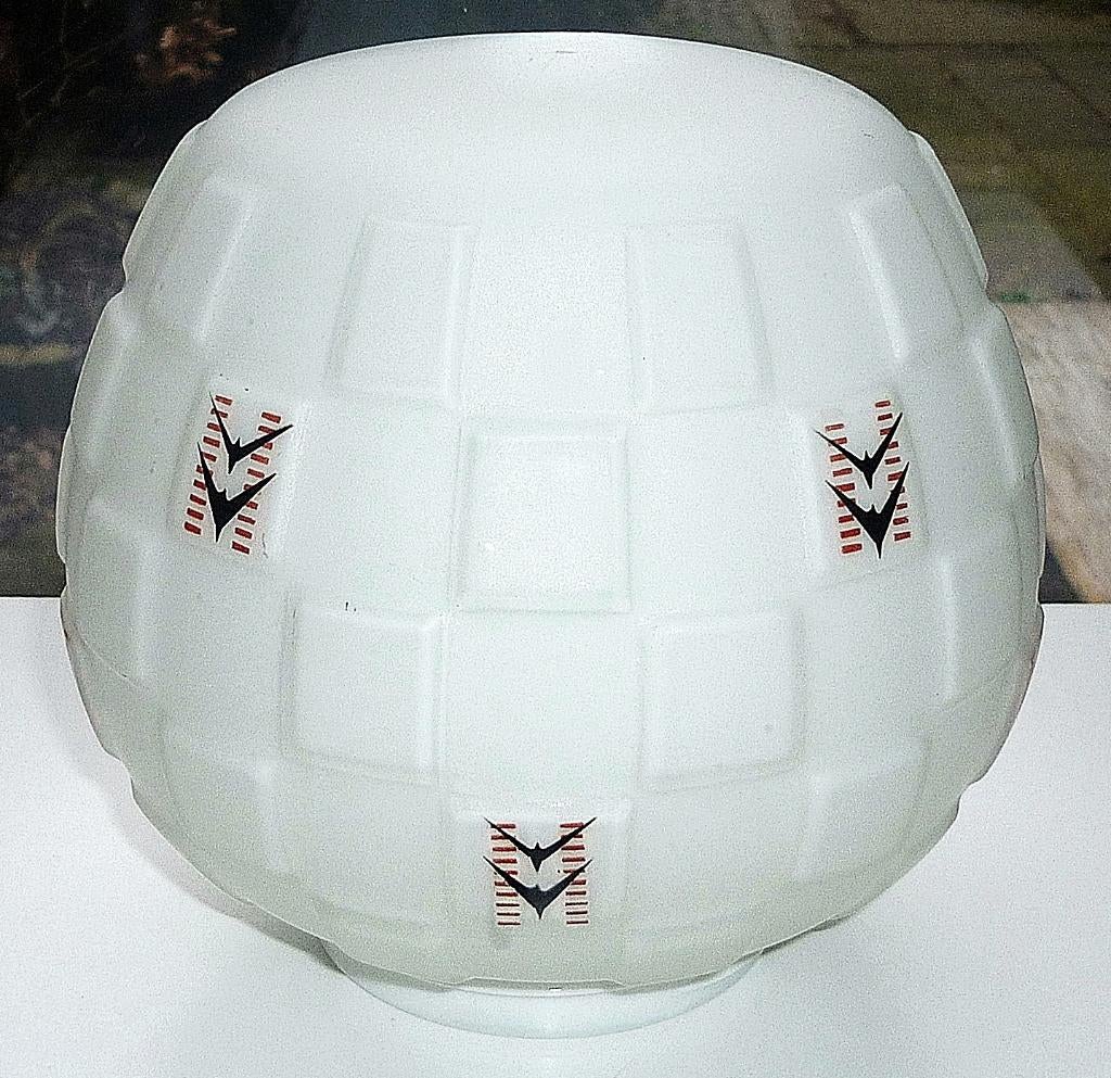 Antiek Glazen Jugendstil Thabur Lamp Bollamp Plafondlamp, Huis en Inrichting, Lampen | Plafondlampen, Ophalen of Verzenden, Zo goed als nieuw