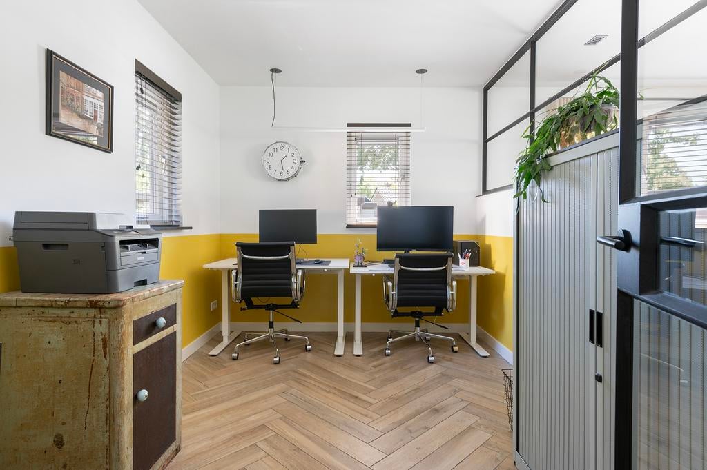 IKEA Skarsta Zit-sta bureau 120x70, Ophalen, Zit-sta bureau, Gebruikt, Spaanplaat of MDF