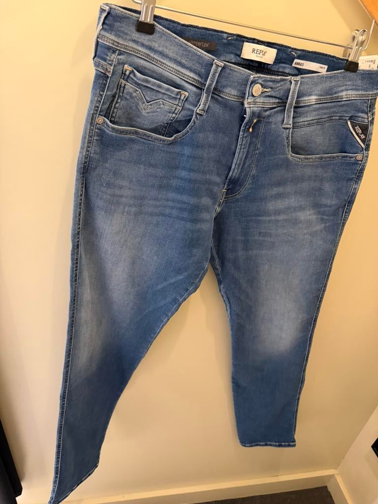 Nieuwe Replay Anbass hyperflex 33-32, Verzenden, Zo goed als nieuw, Blauw, W33 - W34 (confectie 48/50)
