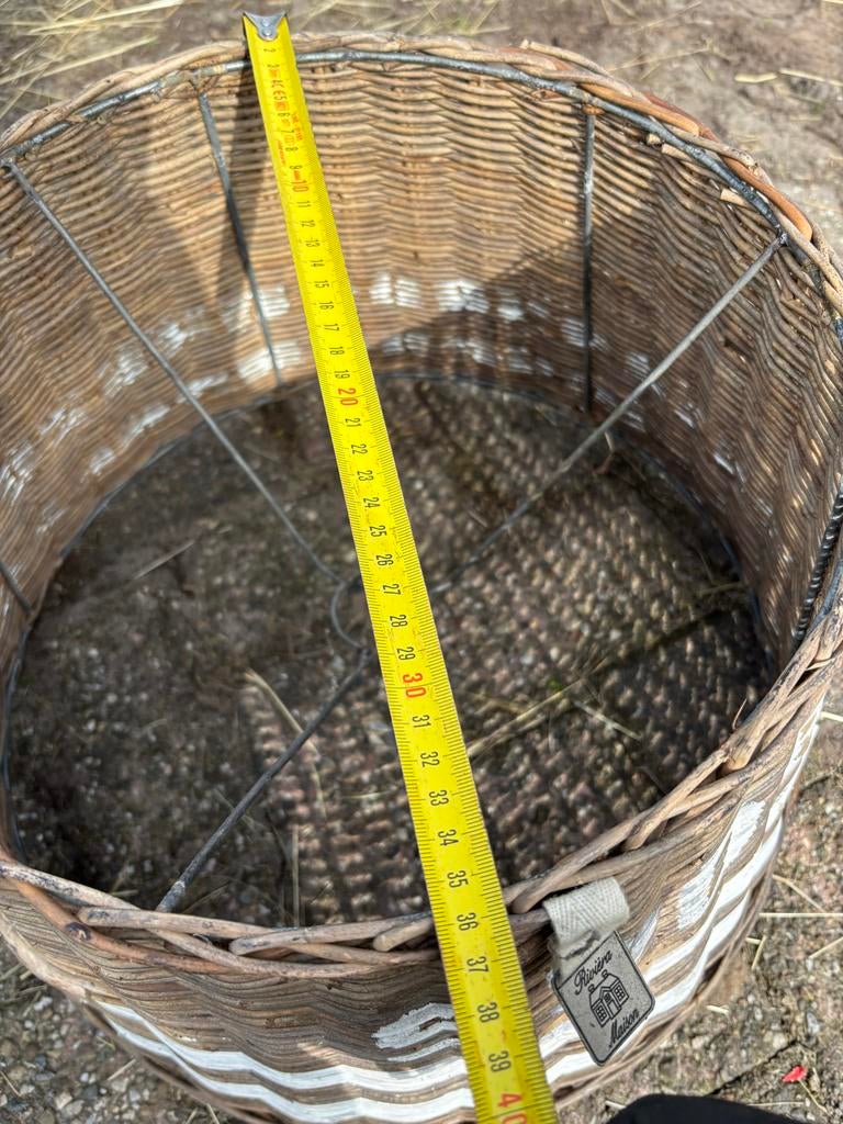 Riviera Maison Rieten Lampenkappen - Set van 2, Huis en Inrichting, Lampen | Lampenkappen, Ophalen, Gebruikt, Rond, Bruin