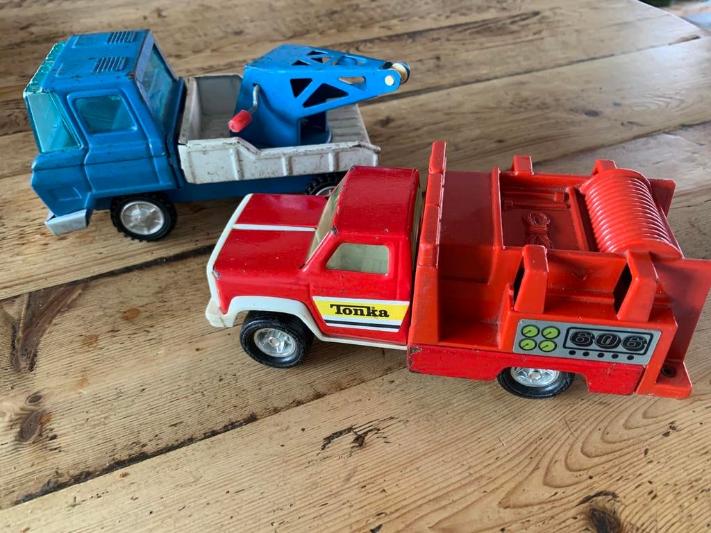 Tonka oude speelgoed auto’s 19cm 1970 blik, Verzenden, Zo goed als nieuw