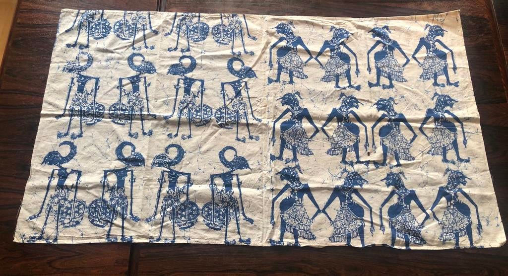 Batik doek met Wayang motieven uit Java, Indonesië, Ophalen of Verzenden