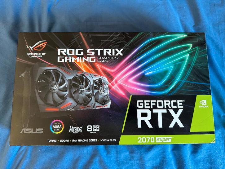 Te koop: ASUS ROG Strix GeForce RTX 2070 Super 8GB GDDR6, Computers en Software, Videokaarten, Zo goed als nieuw, Nvidia, PCI-Express 3.0