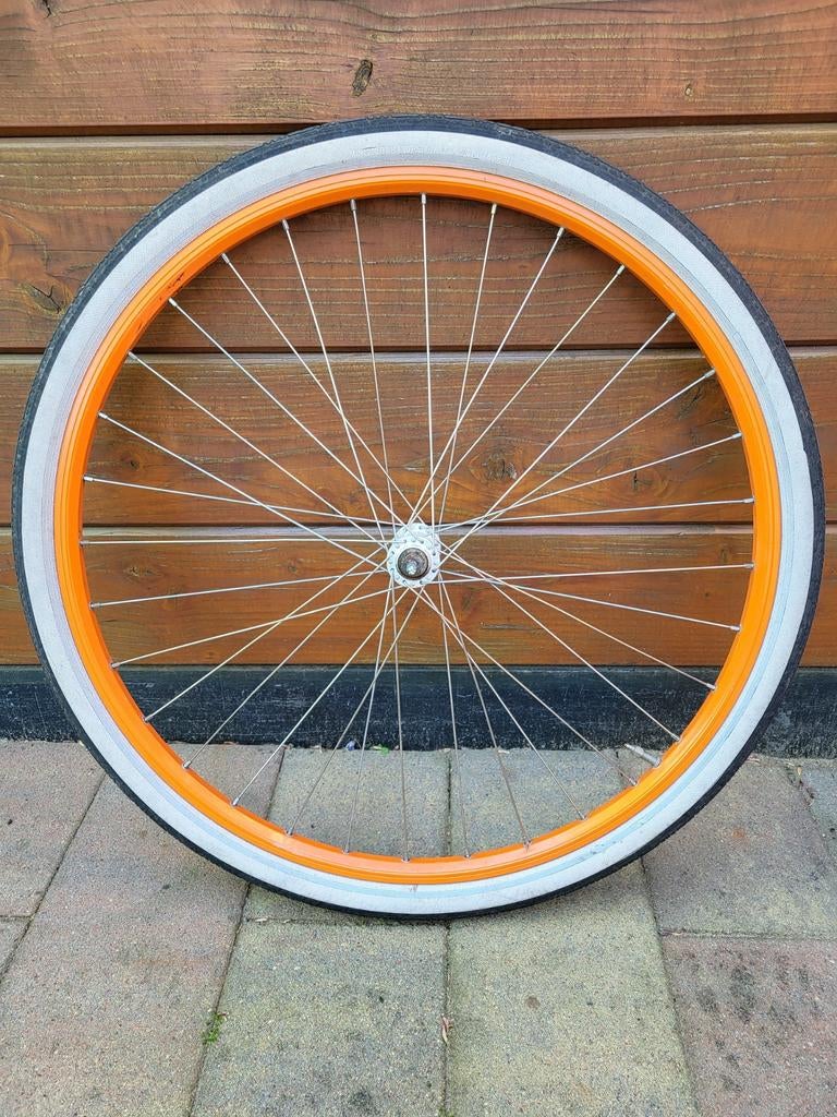Gazelle 28 inch voorwiel velg kleur oranje, Fietsen en Brommers, Fietsonderdelen, Ophalen