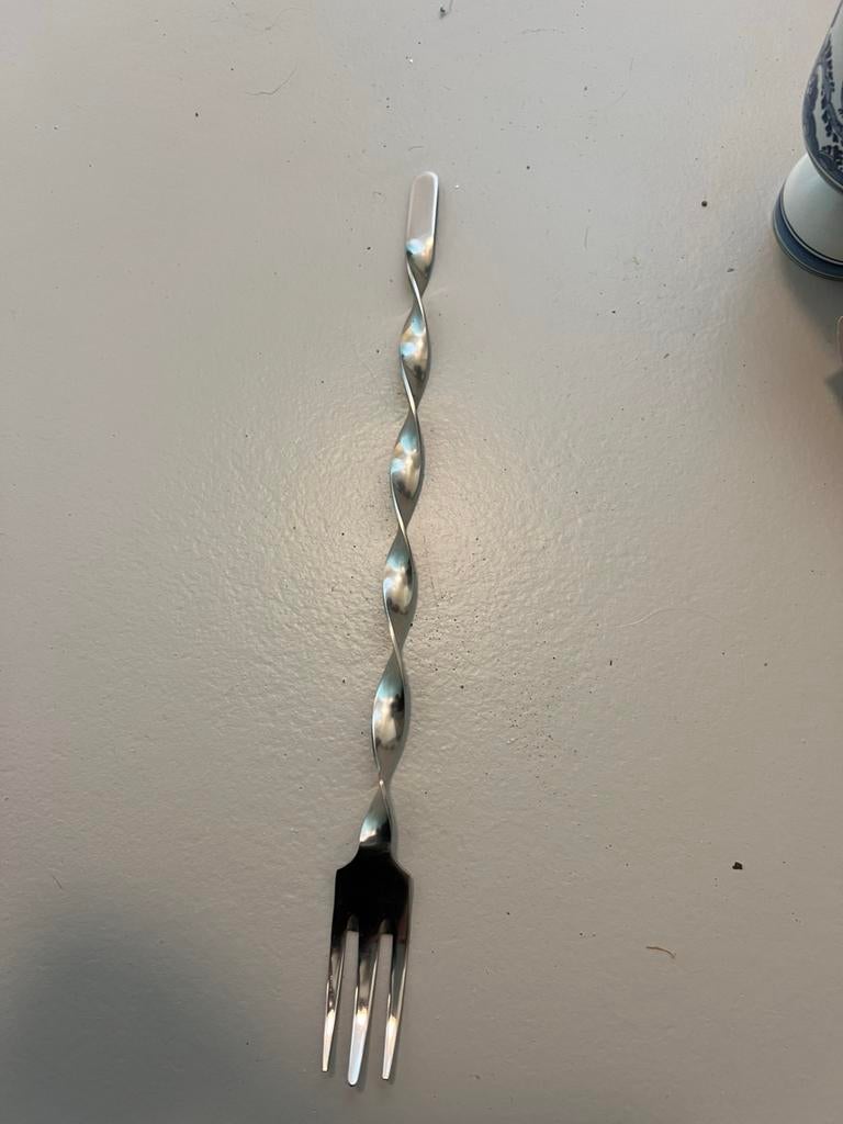 Lange gedraaide vork, Ophalen of Verzenden, Zo goed als nieuw, Glas, Overige stijlen