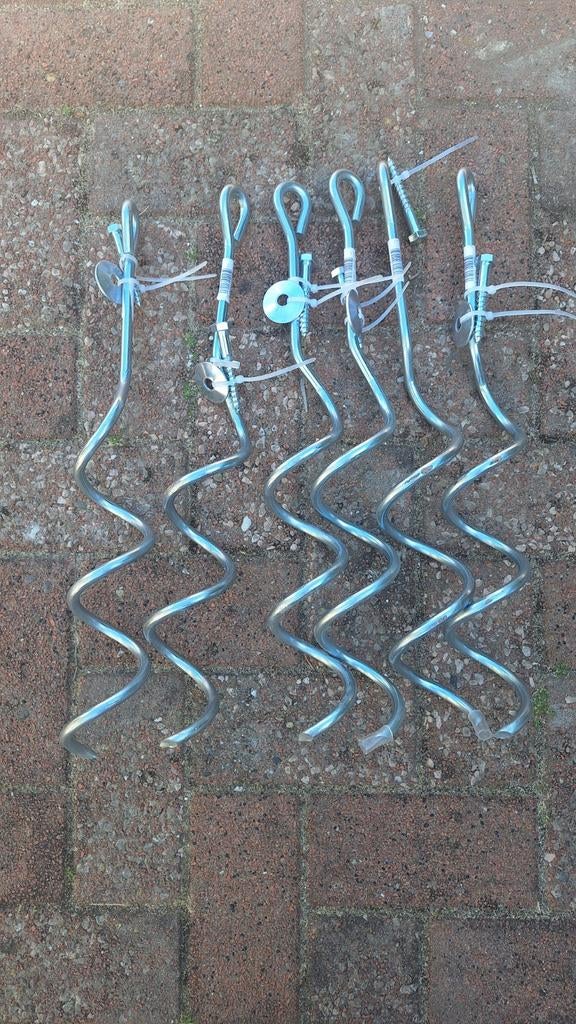 Grondankers 50 cm - Set van 5 spiraalankers, Ophalen of Verzenden, Gebruikt