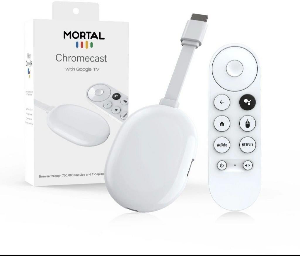 Chromecast met Google TV, Android   4K Streaming, Netflix, Audio, Tv en Foto, Mediaspelers, Ophalen of Verzenden, Zo goed als nieuw