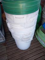 15x 20 liter emmers met deksel wit/groen, Ophalen, Gebruikt, Kunststof, Met deksel