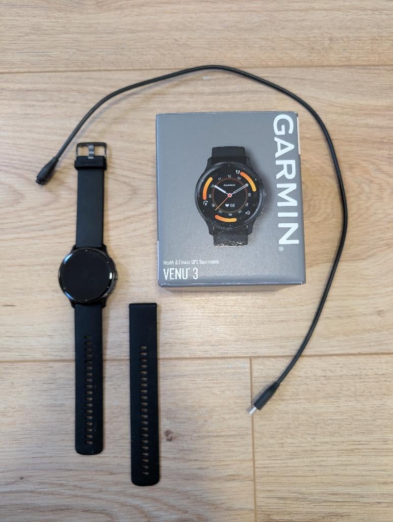 Garmin Venu 3, GARMIN, Zwart, Ophalen of Verzenden, Zo goed als nieuw
