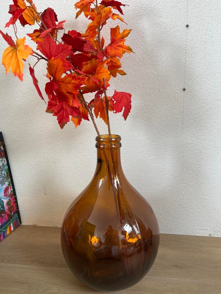 Bruine vaas. Met/zonder takken., Ophalen, Gebruikt, Overige kleuren, Glas