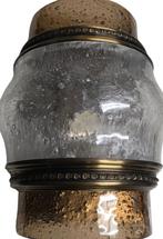 Vintage wandlamp met messing rand en bubbelglas, Huis en Inrichting, Lampen | Wandlampen, Ophalen, Nieuw, Glas