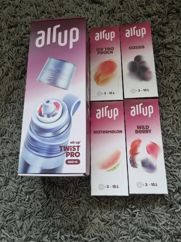 Airup twist pro, blauw met 12 pods, 4 smaken, NIEUW, Sport en Fitness, Bidons, Ophalen of Verzenden, Nieuw