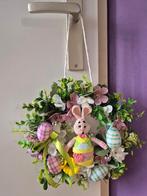 Paaskrans met konijntje – Deurdecoratie, handgemaakt, Ophalen of Verzenden