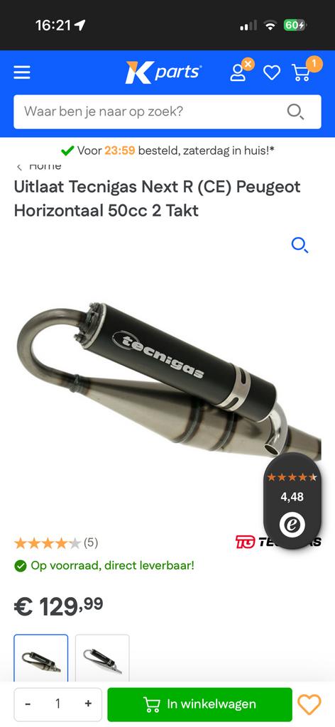 GEZOCHT! terugloop uitlaat voor ludix 50cc horizontaal, Ophalen of Verzenden, Uitlaat