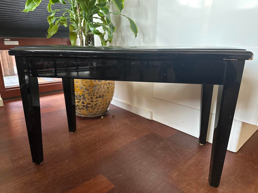 Zwarte pianokruk met opbergruimte, Muziek en Instrumenten, Piano's, Ophalen, Gebruikt, Zwart