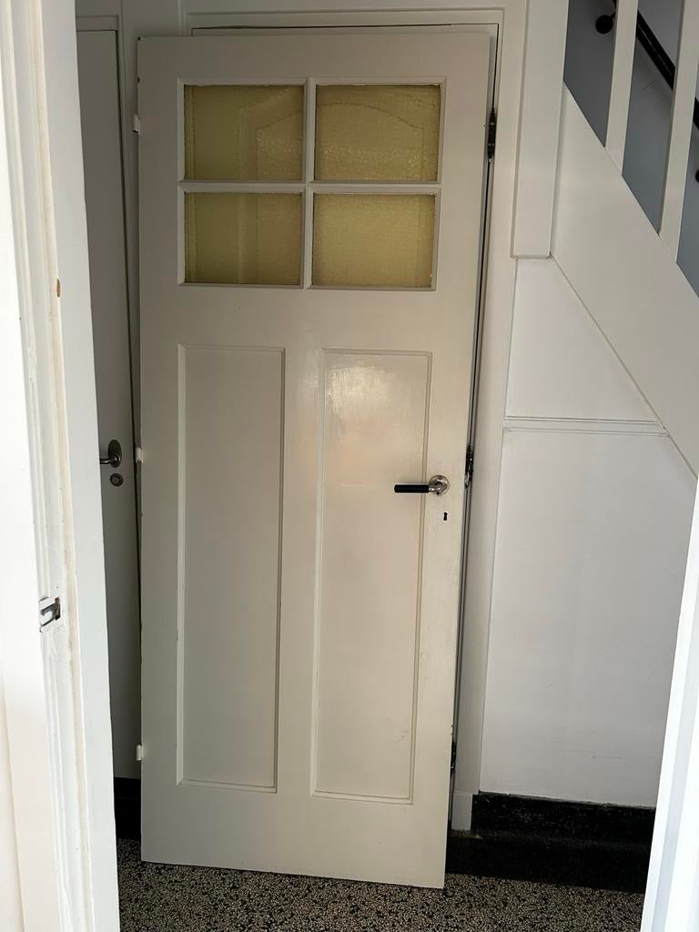 Binnendeur met glaspanelen - Klassiek wit- 820x2090, Doe-het-zelf en Verbouw, Deuren en Horren, Ophalen, Gebruikt, 80 tot 100 cm