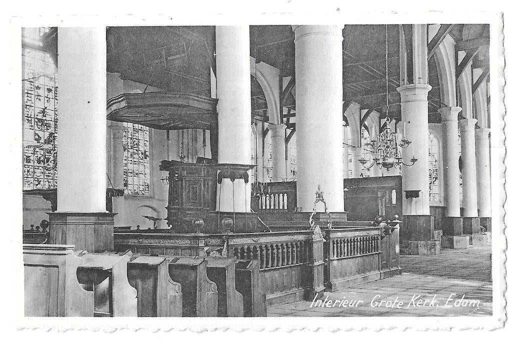 AK Edam - Interieur Grote Kerk, Verzenden, 1940 tot 1960, Ongelopen, Noord-Brabant