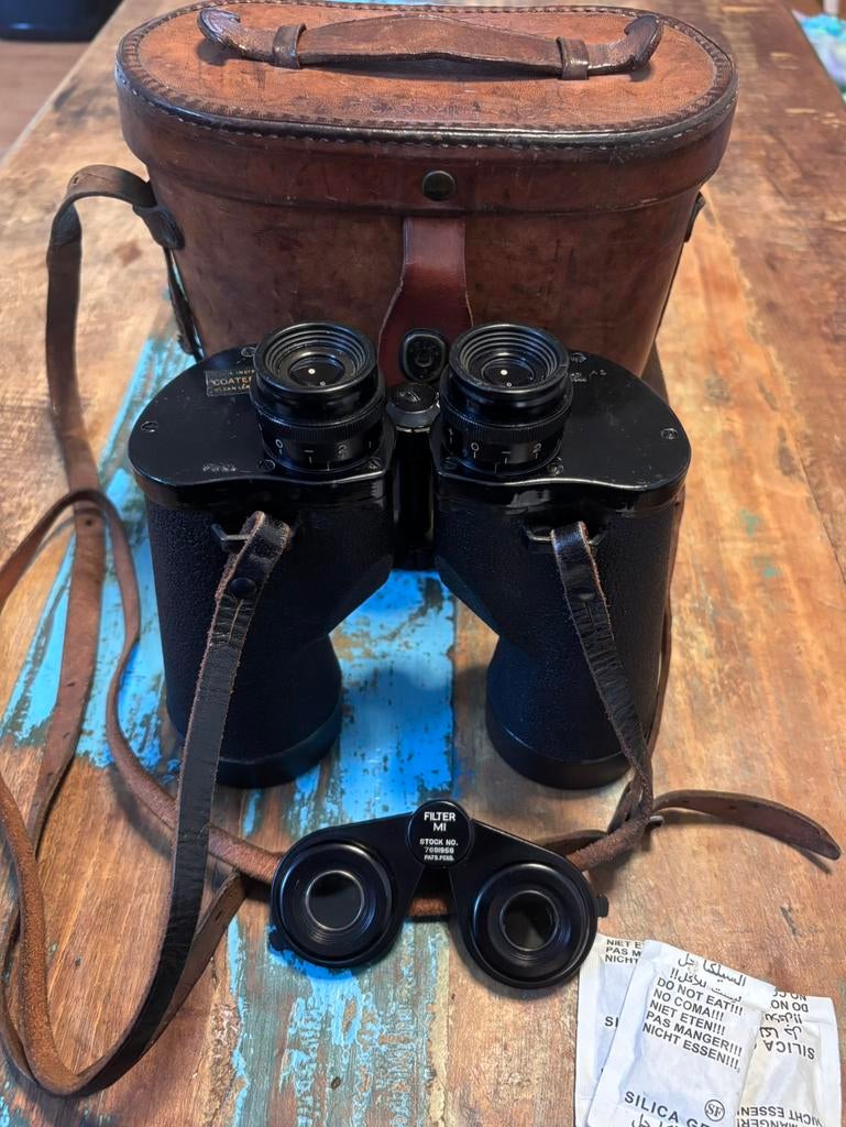 Originele WOII US Army M-17 Verrekijker + M24 Tas + Filter, Ophalen of Verzenden, Amerika