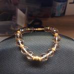 Vintage Glazen Armband met Gouden Accenten, Ophalen of Verzenden, Goud, Goud