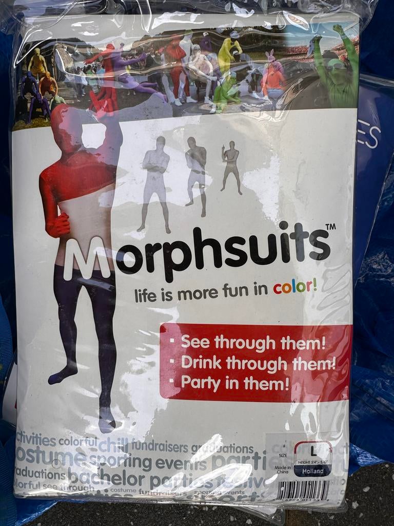 Morphsuits nederland 3 x M & 3 x L, Carnaval, Maat 42/44 (L), Nieuw, Ophalen of Verzenden