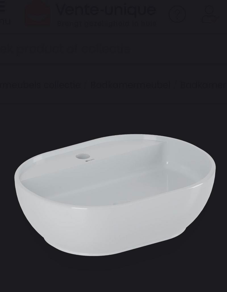 Opbouw waskom wit ovaal, Doe-het-zelf en Verbouw, Sanitair, Nieuw, Wastafel, Rvs, Ophalen