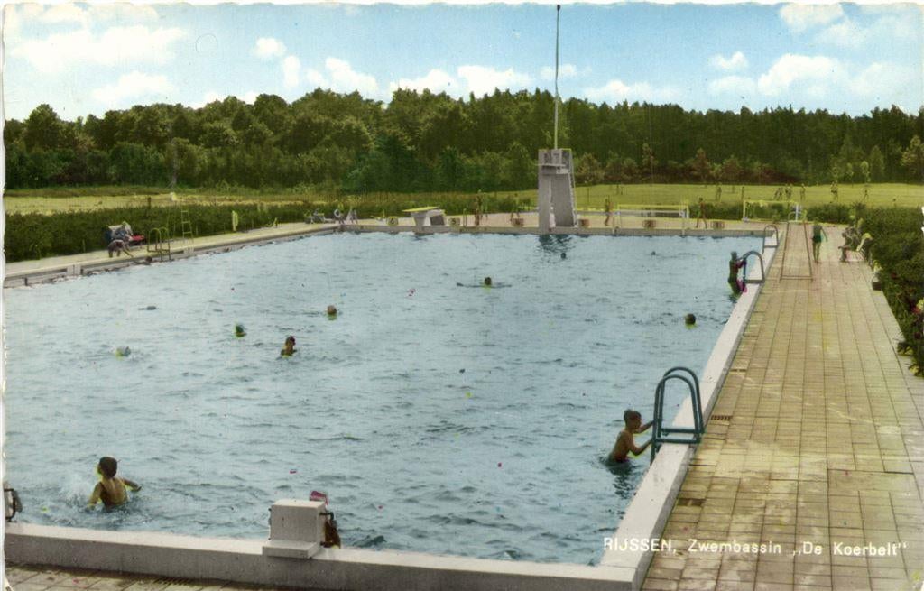 Rijssen, Zwembassin De Koerbelt - zwemmers duikplank - 1967, Ophalen of Verzenden, Voor 1920, Gelopen, Noord-Brabant