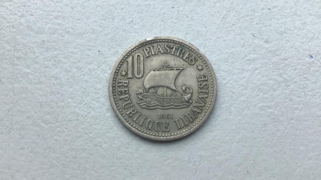 Libanon 10 piaster 1961., Ophalen of Verzenden, Midden-Oosten