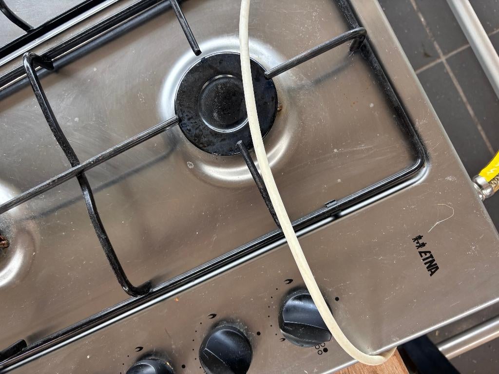 ETNA gaskookplaat inbouw 4-pits RVS, Ophalen, Gebruikt, 4 kookzones, Inbouw