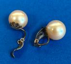 Vintage jaren 50 parel oorbellen, clips. Zilveren clip., Ophalen of Verzenden, Zo goed als nieuw, Zilver, Zilver