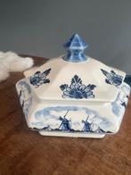 Delfts Blauw handgeschilderde doos zeldzaam, Antiek en Kunst, Ophalen of Verzenden