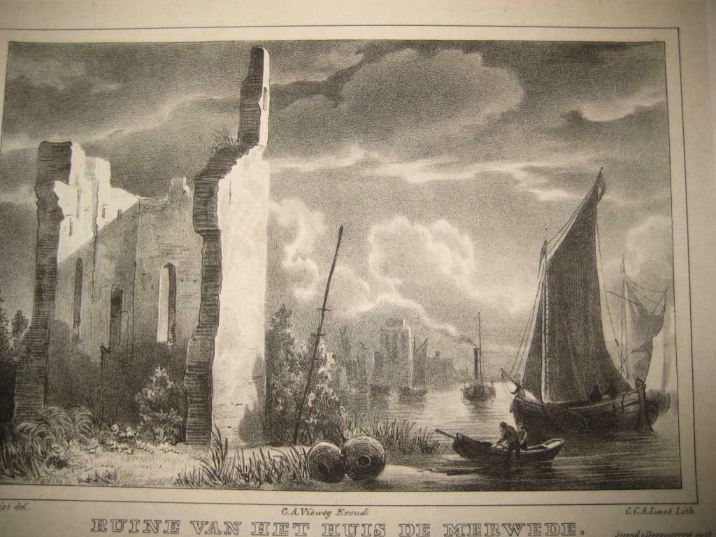 33 / Merwede Ruïne van het Huis  Litho  1846, Ophalen of Verzenden