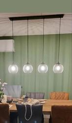 Zwarte industriële hanglamp, 4 bollen (excl. lichtbron), Huis en Inrichting, Ophalen, Zo goed als nieuw, Industrieel, Metaal