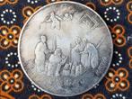 Oude Chinese penning munt van zilverbrons met een aap 4,4 cm, Antiek en Kunst, Ophalen of Verzenden