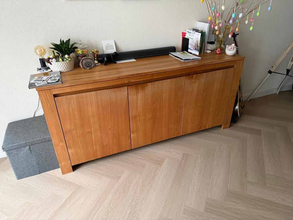 Degelijk Teakhouten dressoir, Huis en Inrichting, Kasten | Dressoirs, Ophalen, Gebruikt, Teakhout, 200 cm of meer