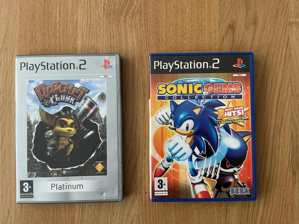 PlayStation 2 spellen: Sonic Gems Collection & Ratchet & Cla, Spelcomputers en Games, Games | Sony PlayStation 2, Gebruikt, 1 speler