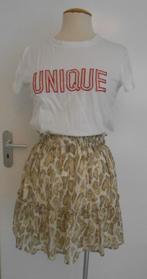 Drôle de Copine 2-delige set wit/roze/goud mt S/M, Wit, Ophalen of Verzenden, Zo goed als nieuw, Korte mouw