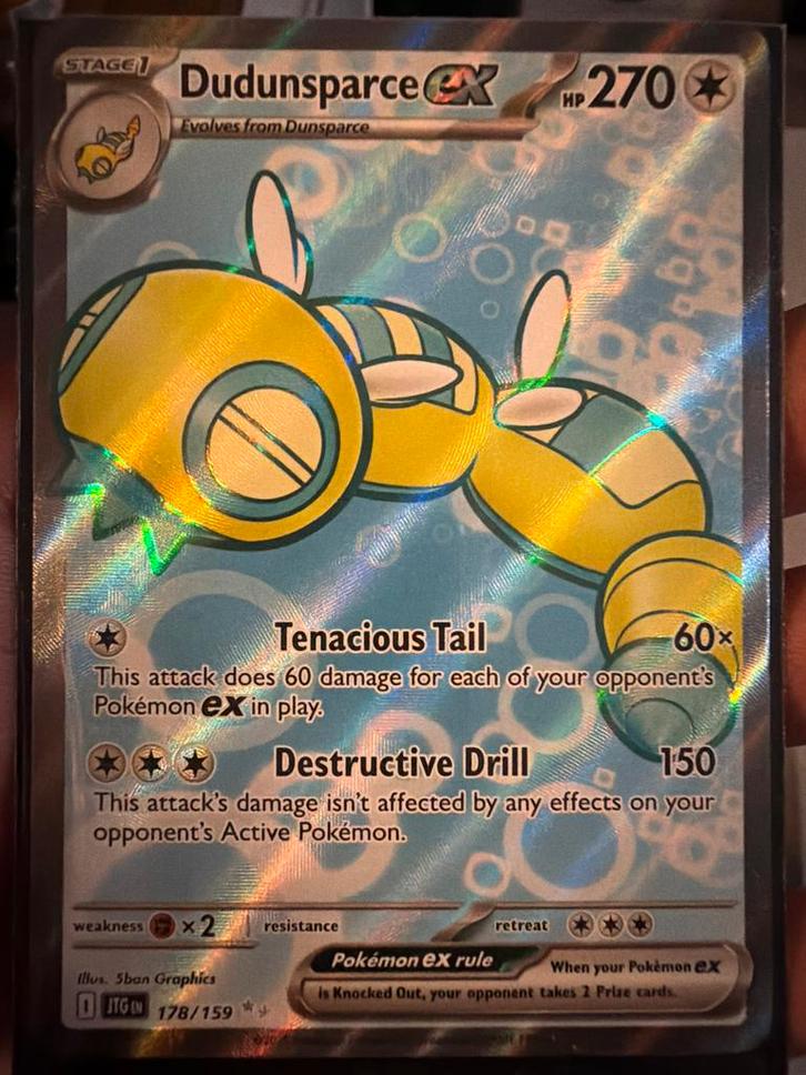 Dudunsparce ex 178/159 - Full Art Pokémon Kaart, Hobby en Vrije tijd, Verzamelkaartspellen | Pokémon, Zo goed als nieuw, Losse kaart