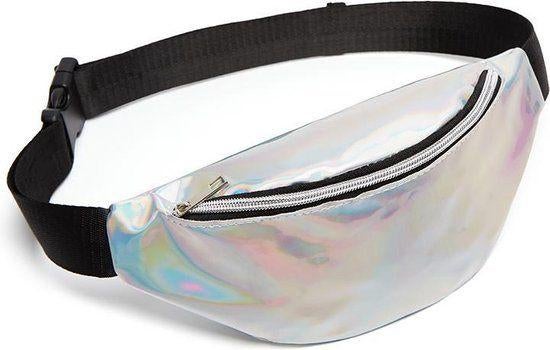 Holografische heuptas fanny pack zilver zijdeglans, Ophalen of Verzenden, Zo goed als nieuw, Zilver