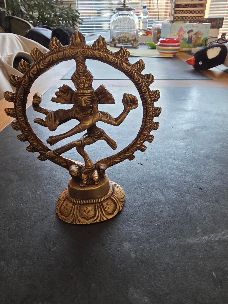 Bronzen beeldje van Shiva Nataraja, Antiek en Kunst, Kunst | Beelden en Houtsnijwerken, Ophalen of Verzenden