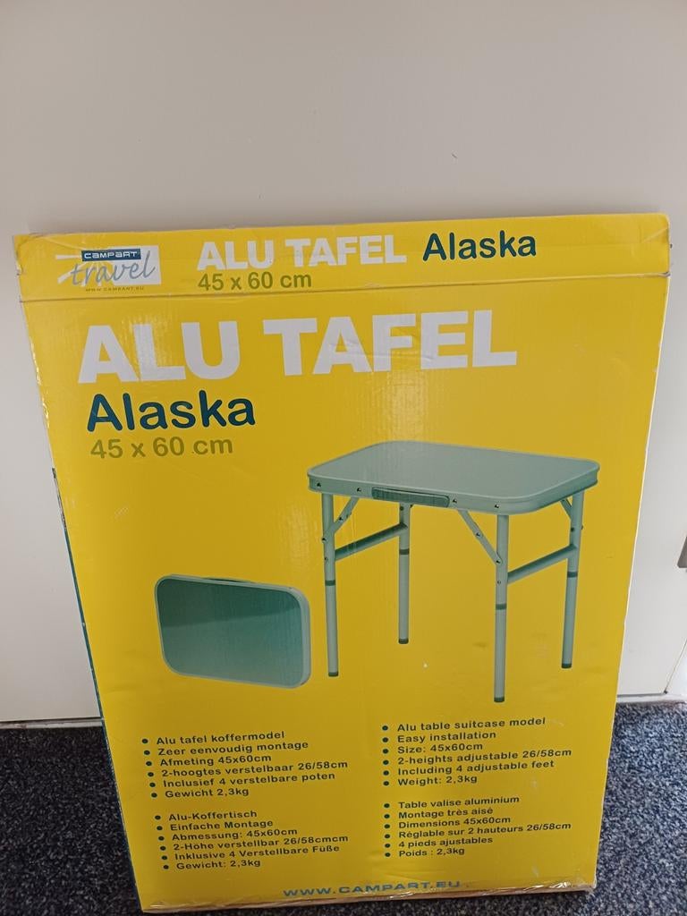 Campart Travel Alaska Alu Tafel 45x60 cm, Caravans en Kamperen, Ophalen of Verzenden, Zo goed als nieuw, Campingtafel