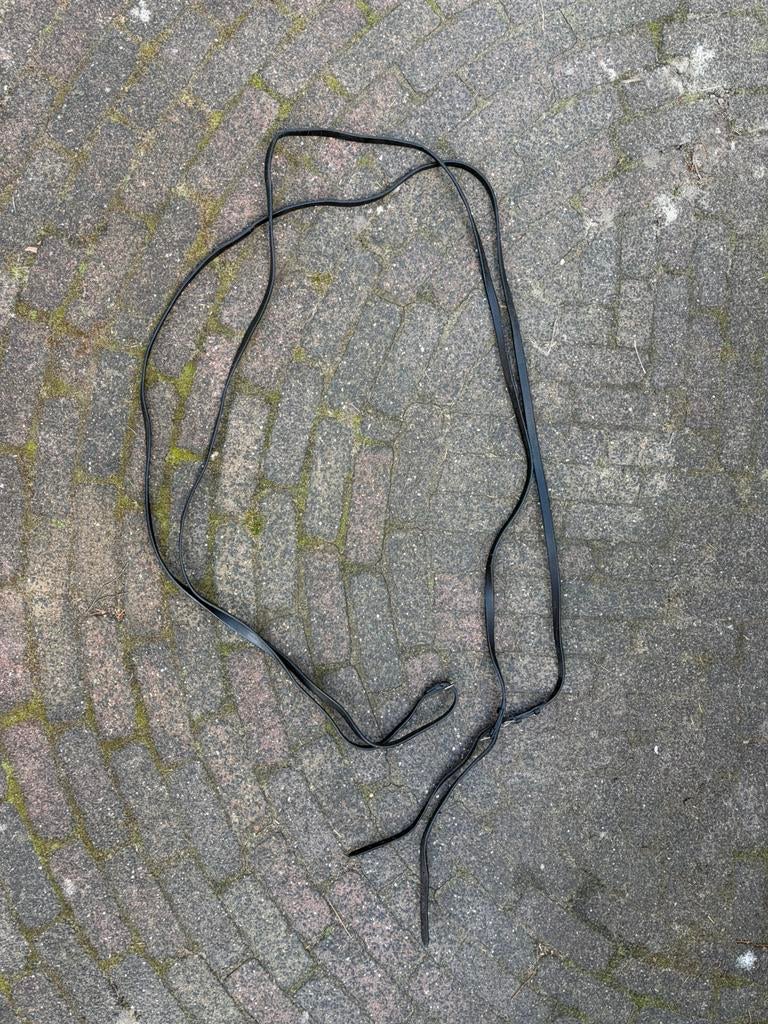 Leren grondwerk teugels 5,70m lang zwart (lederen leder leer, Ophalen of Verzenden, Gebruikt, Overige soorten