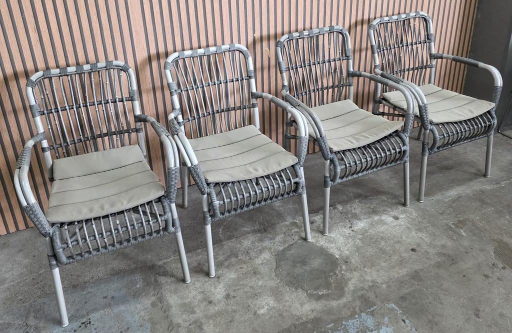 30 x Bohemian terrasstoelen cafe bistro horeca stoelen tuin, Kunststof, Zwart, Ophalen of Verzenden, Zo goed als nieuw