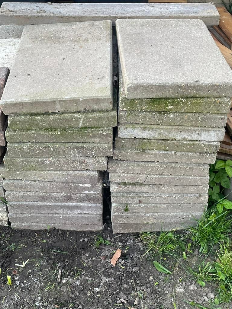 Gratis 60x40 tegels, Ophalen, Gebruikt, Beton, Terrastegels