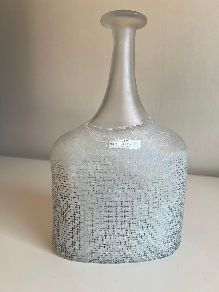 Vintage XL Kosta Boda Atelier Network Fles  Bertil Vallien, Antiek en Kunst, Ophalen of Verzenden