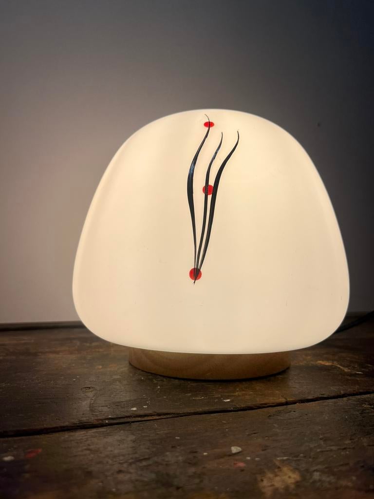 Vintage japandi mushroom tafel lamp, Huis en Inrichting, Lampen | Tafellampen, Gebruikt, Vintage japandi mushroom tafel lamp jaren 60 mid century