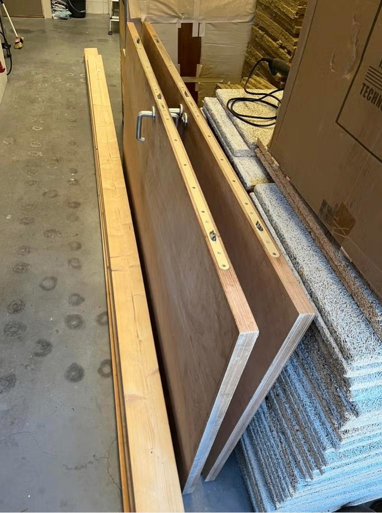 Twee massief hardhouten Meranti deuren, Ophalen, Gebruikt, 80 tot 100 cm, Binnendeur