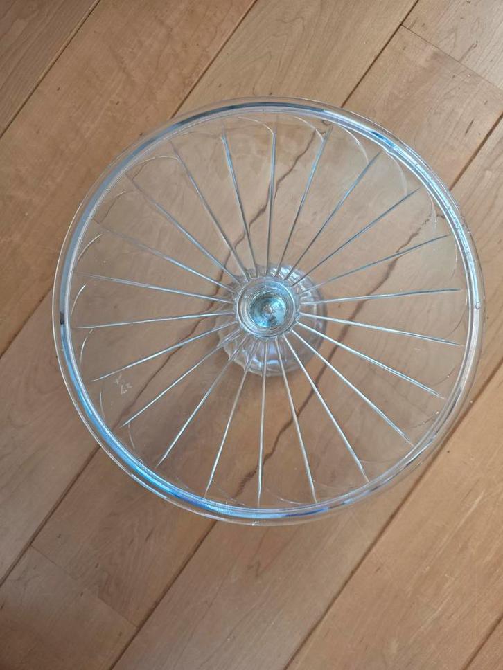 Glazen vlaaischotel op poot - 32 cm diameter, Huis en Inrichting, Woonaccessoires | Schalen en Manden, Ophalen